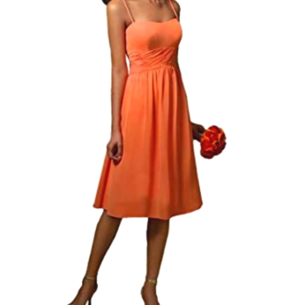 Alfred Angelo "Tangelo" Chiffon Bridesmaid  Dress NEW Sz. 8